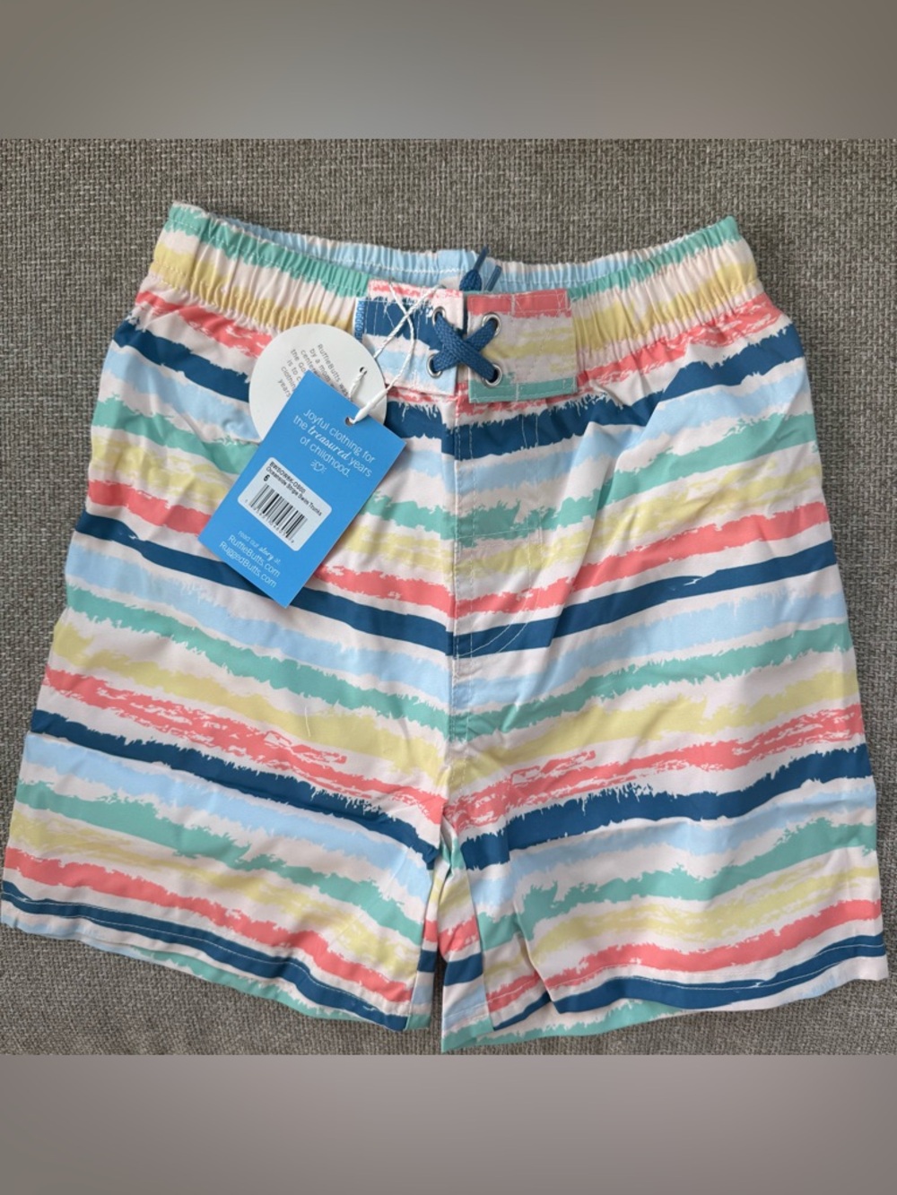 RuggedButts Boys Striped Swim Trunks